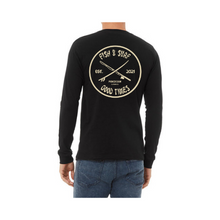Load image into Gallery viewer, FISH &amp; SURF-BLACK- LONG SLEEVE TEE
