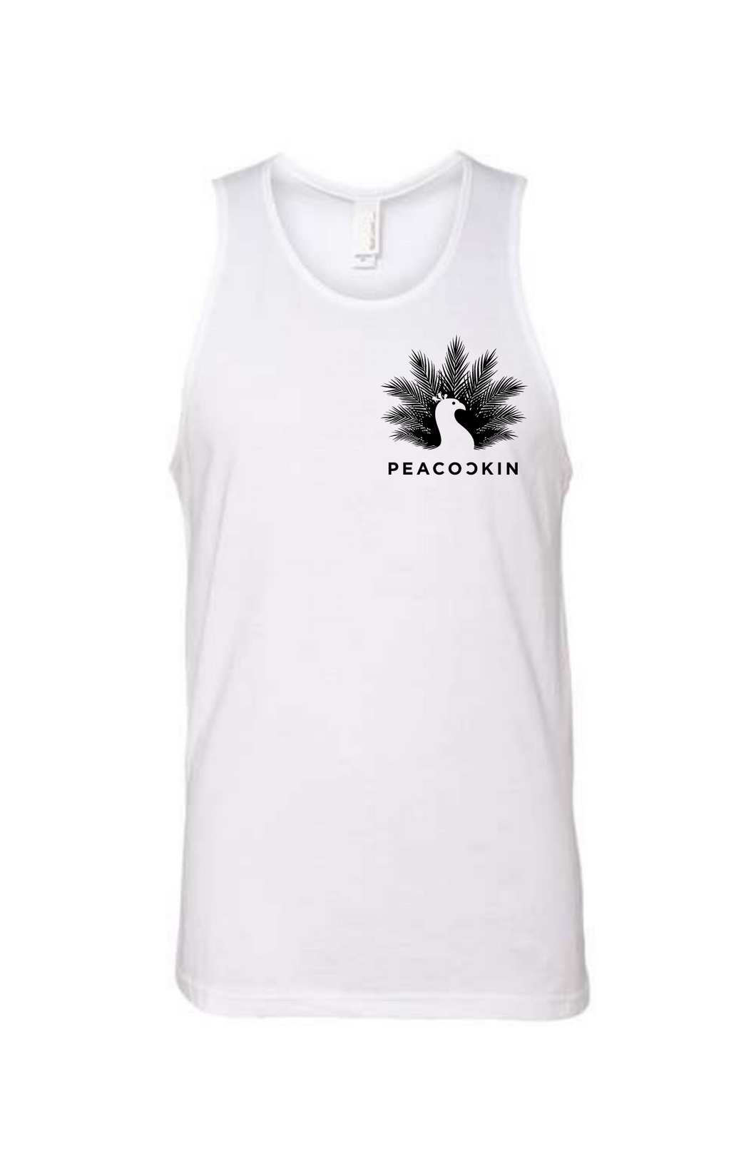 Solid Peacockin Tank-White